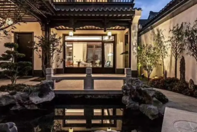 昌平现代中式别墅的庭院设计如此美丽